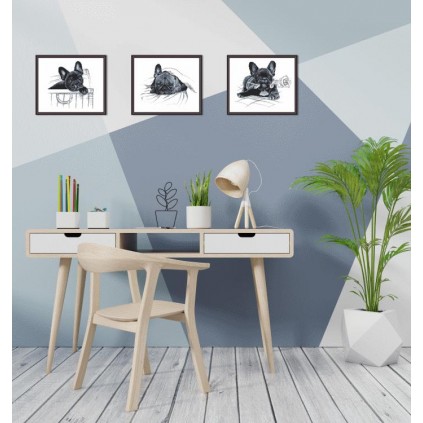 Z 8768 Kit Cross Stitch - Bulldog francês - não fui eu
