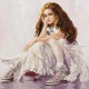 NHHK 3306 Cross stitch kit with mouline, beads and printed background - Cherry dreams