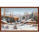 K 744 Tapestry Canvas - En vinterhytte