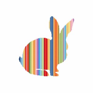 GC 8787 Padrão de ponto cruzado no papel - Rainbow Rabbit