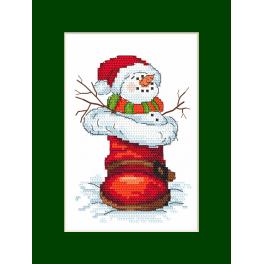 ZU 10145 Cross stitch kit - Card with a snowman