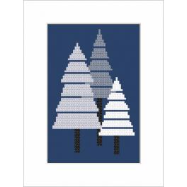ZUK 8873 Kit with beads - Card - Christmas trees