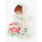 RIO 100/050 Cross stitch kit with mouline, beads and ribbons - Bride