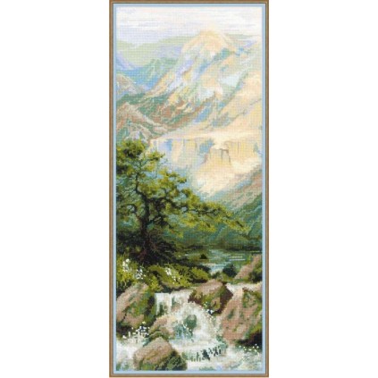 Rio 1543 Cross Stitch Kit com Yarn - Mountain River