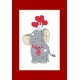 GU 8795 Cross stitch pattern - Valentine's Day card - Elephant