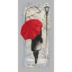 GC 10152 Grille de point de croix sur papier - Promenade hivernale