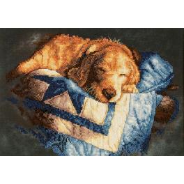 DIM 3220 Cross stitch kit with printed pattern and background - Snooze