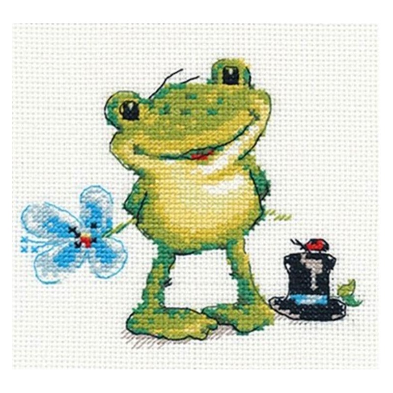 Creative Kids FROG Plastic Canvas & Yarn Counted Cross Stitch Kit NEW  SEALED