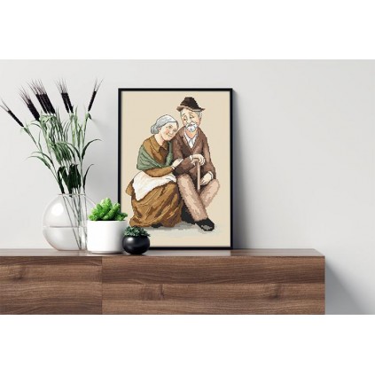 AN 10159 Tapisserie Aïda - Grand-mère et grand-père