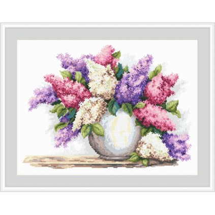 AN 10202 Tapisserie Aïda - Lilas magiques