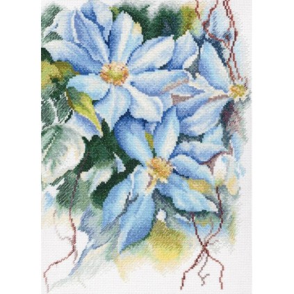 ZTM 546 Kit Cross Stitch - Estrelas azuis de Clematis