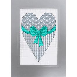 ZU 8962 Cross stitch kit - Postcard - Heart