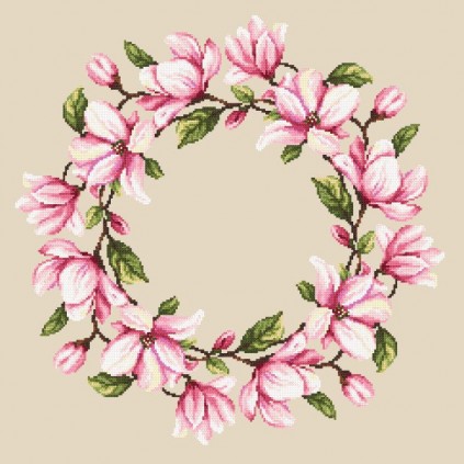 GU 10206 Korsømmønster - Serviett med Magnolia