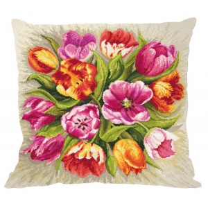 ZU 8960-01 Kit punto croce - Cuscino - Incantevoli tulipani