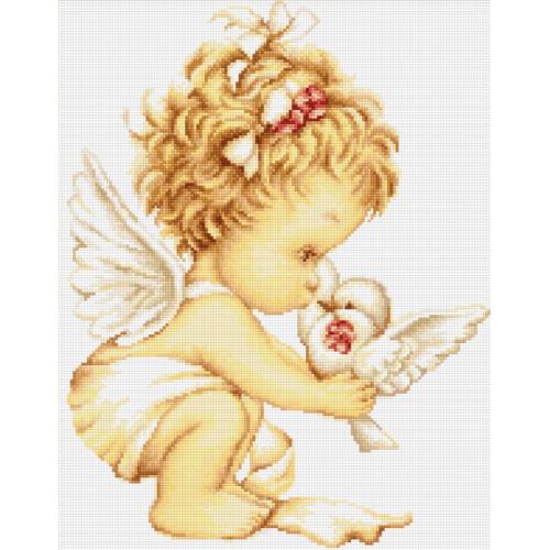 Cross stitch kit - Angel with pigeon Cross stitch kit - Angel with pigeon