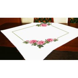 ZU 10178 Cross stitch kit - Tablecloth with roses 3D