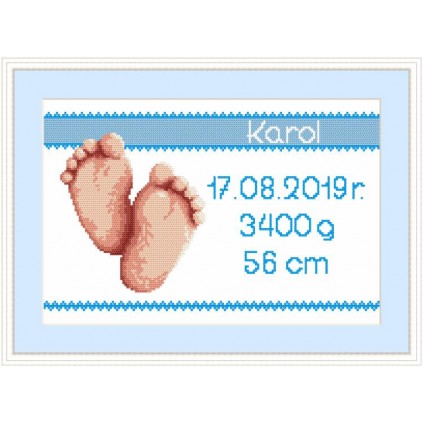 Z 8971-02 Cross Stitch Kit - Syntymätodistus - Poika