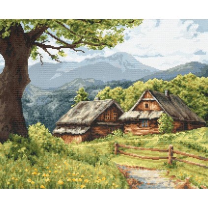 K 10212 Tapestry Canvas - Mountain Cottages
