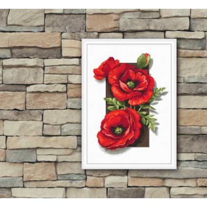 AN 10172 Tapisserie Aïda - Coquelicots modèle 3D