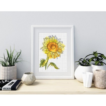 ZN 10225 Kit tapiz punto de cruz - Precioso girasol