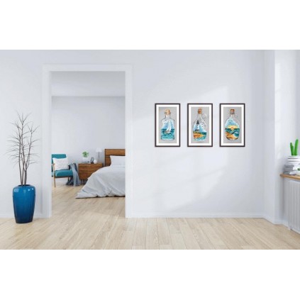 W 10224 Kryssstingmønster PDF - Flaske med solnedgang