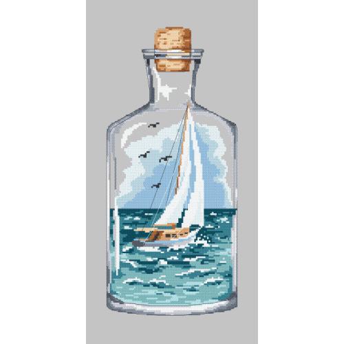 par la mer collection MOUSELOFT Mini Cross Stitch Kit-Yacht Race 