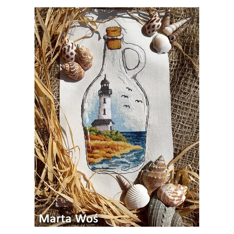 Counted Cross stitch kit Bottle with a lighthouse 