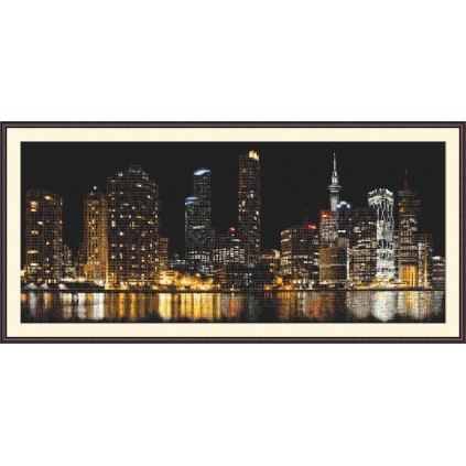 GC 8985 Cross Stitch Mönster på papper - stad för natt