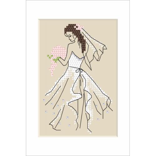 Set with mouline and beads - Wedding card - Bride Set with mouline and beads - Wedding card - Bride