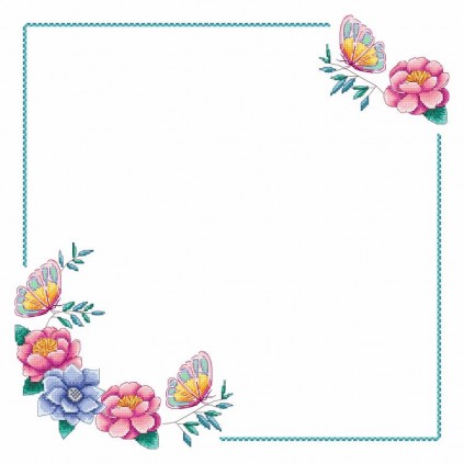 W 4395 Online mønster PDF - Serviett med blomster