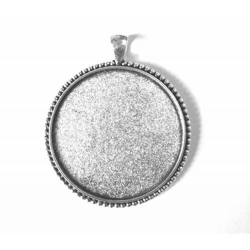 Medallion base round silver colour 40mm Medallion base round silver colour 40mm