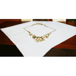 ZU 10196 Cross stitch kit - Christmas tablecloth with flowers