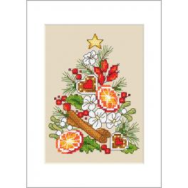 ZU 10233 Cross stitch kit - Postcard - Christmas tree