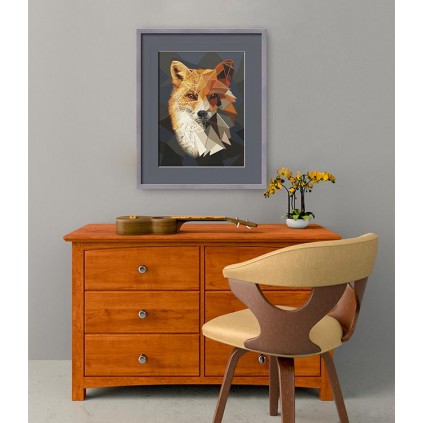 K 8987 Toile de tapisserie - Renard mosaïque