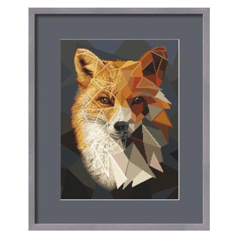 CROSS STITCH FOX Papier peint By Skinwall