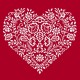 GC 8969 Cross stitch pattern - Heart - White embroidery
