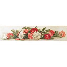 NCB 1102 Cross stitch kit with printed background - Beautiful retro roses