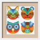 Z 8997 Cross Stitch Kit - värikkäitä eläimiä