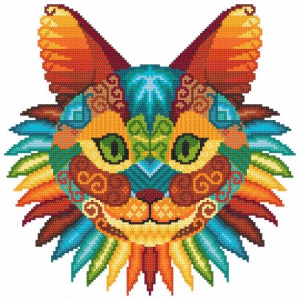 W 8996 Cross Stitch Pattern PDF - Cat Kaleidoscope