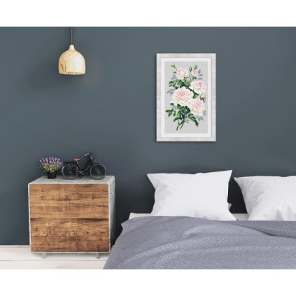En 10242 Tapestry Aida - Vita rosor