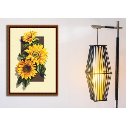 Z 10085 Kit Cross Stitch - Girassóis 3D
