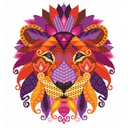 K 10604 Tapestry canvas - Colourful lion