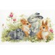 RIO 1416 Cross stitch kit with mouline - Funny bunnies