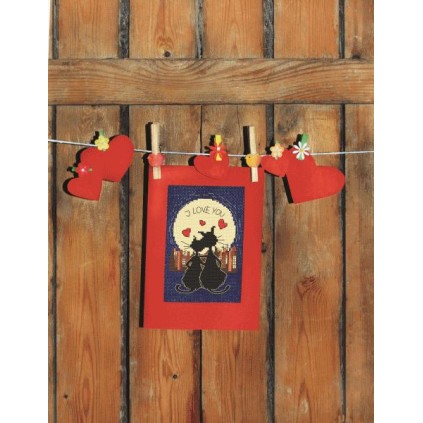 Zu 8394 Cross Stitch Kit - Card - Kissat rakastuneina