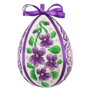 ZU 10605 Cross stitch kit - Easter egg with violets