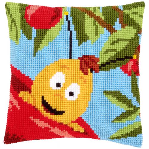Cross stitch kit - Pillow - Willy on apple Cross stitch kit - Pillow - Willy on apple