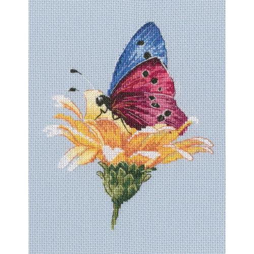 Counted Cross Stitch Kit RTO Butterfly on the dainty flower
