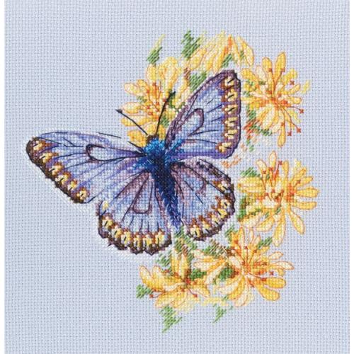 Cross stitch kit - Butterfly on flowers Cross stitch kit - Butterfly on flowers
