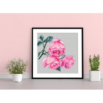 AN 10270 Tapisserie aïda - Brindille de rose
