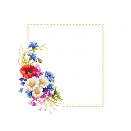 W 10431 ONLINE pattern pdf - Napkin with wild flowers